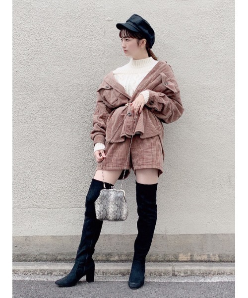 WEGO（ウィゴー）の「WEGO/スエードニーハイブーツ（ブーツ・レディース・ベージュ/ブラック・LARGE/MEDIUM）」の6枚目の写真