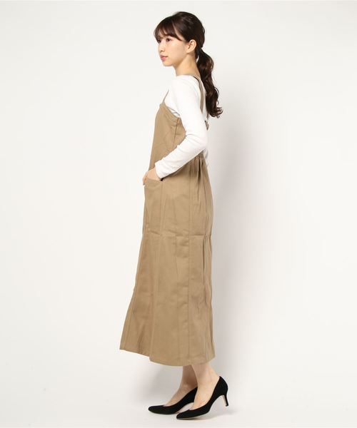 fifth（フィフス）の「バックシャーリングジャンパースカート（ワンピース・レディース・ブラウン/ベージュ・MEDIUM）」の4枚目の写真