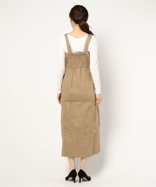 fifth（フィフス）の「バックシャーリングジャンパースカート（ワンピース・レディース・ブラウン/ベージュ・MEDIUM）」の3枚目の写真