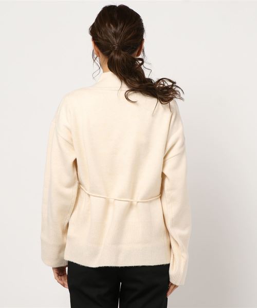 DouDou（ドゥドゥ）の「ストレッチ紐ベルト付カーディガン（カーディガン/ボレロ・レディース・ベージュ/オフホワイト・FREE）」の4枚目の写真