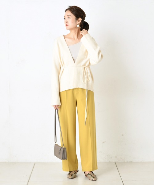 DouDou（ドゥドゥ）の「ストレッチ紐ベルト付カーディガン（カーディガン/ボレロ・レディース・ベージュ/オフホワイト・FREE）」の15枚目の写真