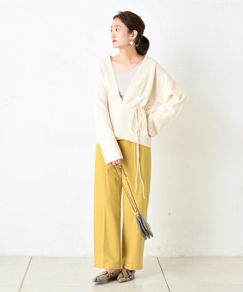 DouDou（ドゥドゥ）の「ストレッチ紐ベルト付カーディガン（カーディガン/ボレロ・レディース・ベージュ/オフホワイト・FREE）」の16枚目の写真