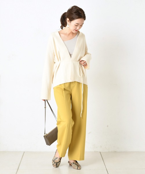 DouDou（ドゥドゥ）の「ストレッチ紐ベルト付カーディガン（カーディガン/ボレロ・レディース・ベージュ/オフホワイト・FREE）」の17枚目の写真