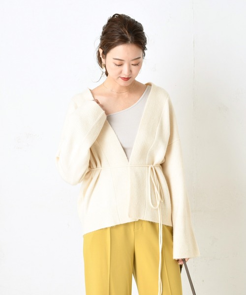 DouDou（ドゥドゥ）の「ストレッチ紐ベルト付カーディガン（カーディガン/ボレロ・レディース・ベージュ/オフホワイト・FREE）」の21枚目の写真