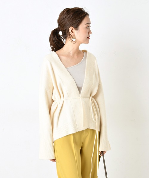 DouDou（ドゥドゥ）の「ストレッチ紐ベルト付カーディガン（カーディガン/ボレロ・レディース・ベージュ/オフホワイト・FREE）」の22枚目の写真