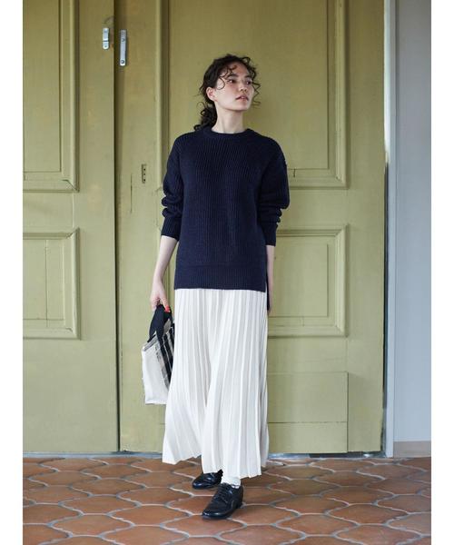 AMERICAN HOLIC（アメリカンホリック）の「片畦減らし目クルーネックニットプルオーバー　＊（ニット/セーター・レディース・ネイビー/ブルー/アイボリー/マスタード・M/L）」の13枚目の写真