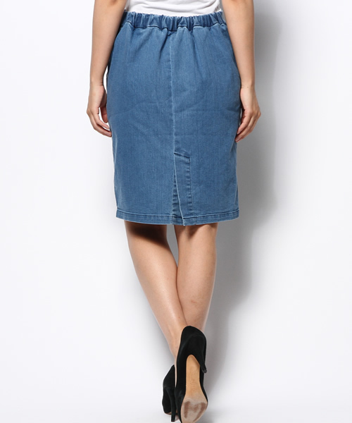 OUTLET(アウトレット)の「【CIAOPANIC TYPY】スラブデニムストレッチスカート(デニムスカート・レディース・ブルー/ホワイト・LARGE/MEDIUM/SMALL)」の6枚目の写真