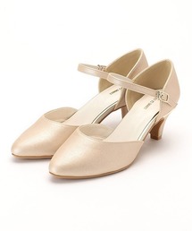 フェイクレザー ストラップ付 パンプス