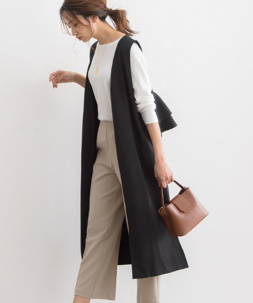 Pierrot（ピエロ）の「ボンディングバックフレアジレ（カーディガン/ボレロ・レディース・ブラック/ネイビー・M/L）」の10枚目の写真