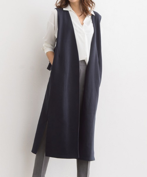 Pierrot（ピエロ）の「ボンディングバックフレアジレ（カーディガン/ボレロ・レディース・ブラック/ネイビー・M/L）」の14枚目の写真