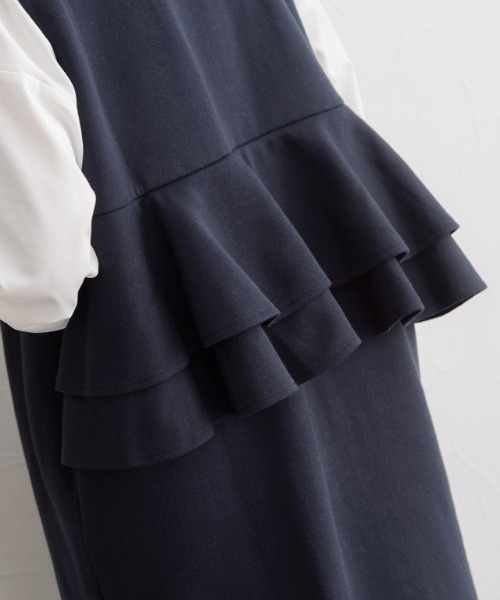 Pierrot（ピエロ）の「ボンディングバックフレアジレ（カーディガン/ボレロ・レディース・ブラック/ネイビー・M/L）」の19枚目の写真