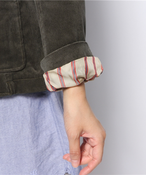 BEAMS BOY（ビームスボーイ）の「BEAMS BOY / コード 3ボタン ジャケット（テーラードジャケット・レディース・グレー/ネイビー・ONE SIZE）」の9枚目の写真