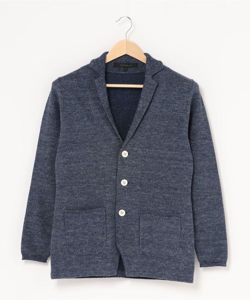 DESIGNWORKS(デザインワークス)の「カノコリネンストレッチ ニットカーデ(カーディガン/ボレロ・メンズ・ベージュ/ネイビー/ラベンダー・50/48/46)」の2枚目の写真