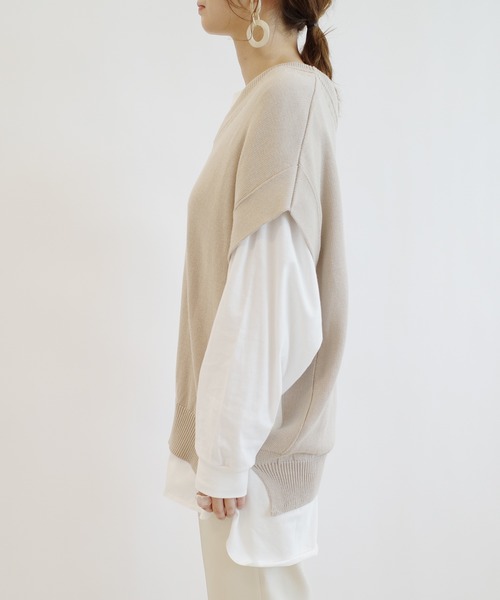 DouDou(ドゥドゥ)の「ニットベスト×Tシャツセット(ニット/セーター・レディース・オフホワイト/ベージュ・FREE)」の15枚目の写真