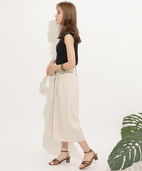 SENSE OF PLACE by URBAN RESEARCH（センスオブプレイスバイアーバンリサーチ）の「リネンガウチョパンツ（その他パンツ・レディース・ブラック/ライトベージュ/レッド・FREE）」の5枚目の写真