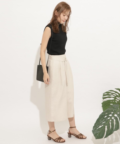 SENSE OF PLACE by URBAN RESEARCH（センスオブプレイスバイアーバンリサーチ）の「リネンガウチョパンツ（その他パンツ・レディース・ブラック/ライトベージュ/レッド・FREE）」の6枚目の写真