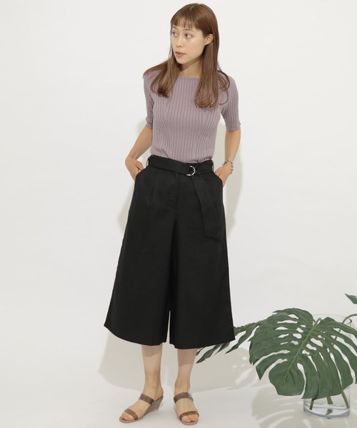 SENSE OF PLACE by URBAN RESEARCH（センスオブプレイスバイアーバンリサーチ）の「リネンガウチョパンツ（その他パンツ・レディース・ブラック/ライトベージュ/レッド・FREE）」の8枚目の写真