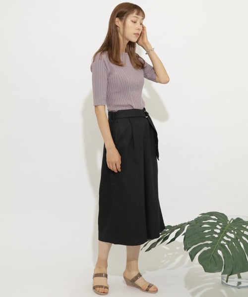 SENSE OF PLACE by URBAN RESEARCH（センスオブプレイスバイアーバンリサーチ）の「リネンガウチョパンツ（その他パンツ・レディース・ブラック/ライトベージュ/レッド・FREE）」の9枚目の写真
