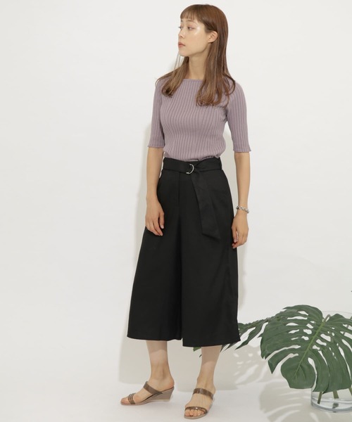 SENSE OF PLACE by URBAN RESEARCH（センスオブプレイスバイアーバンリサーチ）の「リネンガウチョパンツ（その他パンツ・レディース・ブラック/ライトベージュ/レッド・FREE）」の10枚目の写真