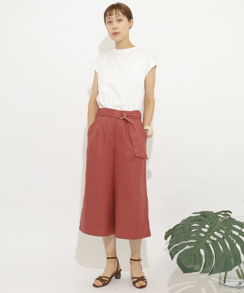 SENSE OF PLACE by URBAN RESEARCH（センスオブプレイスバイアーバンリサーチ）の「リネンガウチョパンツ（その他パンツ・レディース・ブラック/ライトベージュ/レッド・FREE）」の12枚目の写真