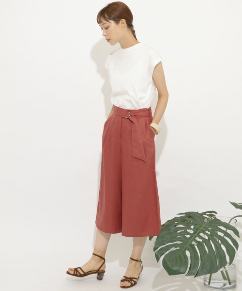 SENSE OF PLACE by URBAN RESEARCH（センスオブプレイスバイアーバンリサーチ）の「リネンガウチョパンツ（その他パンツ・レディース・ブラック/ライトベージュ/レッド・FREE）」の14枚目の写真
