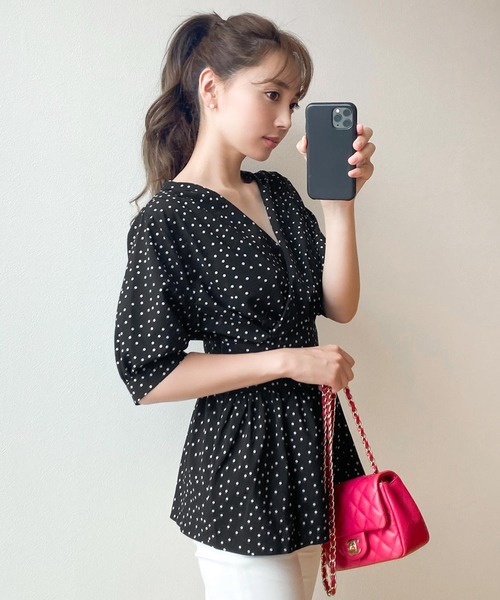 KOBE LETTUCE（コウベレタス）の「カシュクールブラウス（シャツ/ブラウス・レディース・ミント/ピンク/ホワイト系その他/ブラック系その他/ホワイト系その他2/ブラック系その他2/ネイビー・FREE）」の4枚目の写真