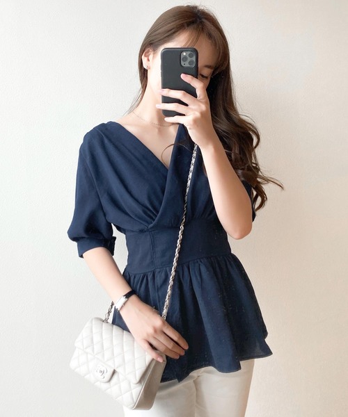 KOBE LETTUCE（コウベレタス）の「カシュクールブラウス（シャツ/ブラウス・レディース・ミント/ピンク/ホワイト系その他/ブラック系その他/ホワイト系その他2/ブラック系その他2/ネイビー・FREE）」の7枚目の写真