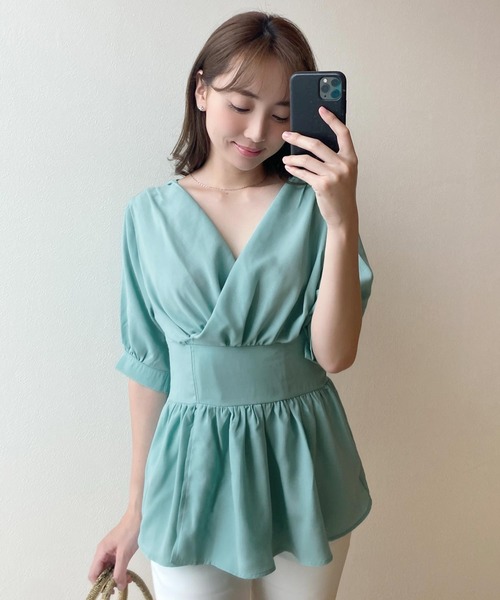 KOBE LETTUCE（コウベレタス）の「カシュクールブラウス（シャツ/ブラウス・レディース・ミント/ピンク/ホワイト系その他/ブラック系その他/ホワイト系その他2/ブラック系その他2/ネイビー・FREE）」の6枚目の写真