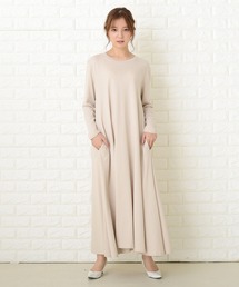 長袖ゆったりTシャツロングワンピース