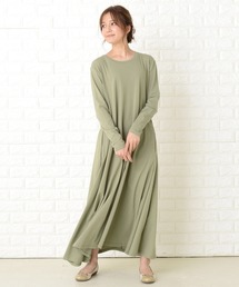 長袖ゆったりTシャツロングワンピース
