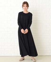 長袖ゆったりTシャツロングワンピース