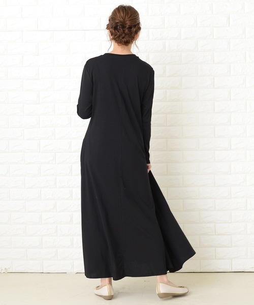 Lace Ladies（レースレディース）の「長袖ゆったりTシャツロングワンピース（ワンピース・レディース・ベージュ/ブルーグレー/ブラック/ライトグリーン・FREE）」の22枚目の写真