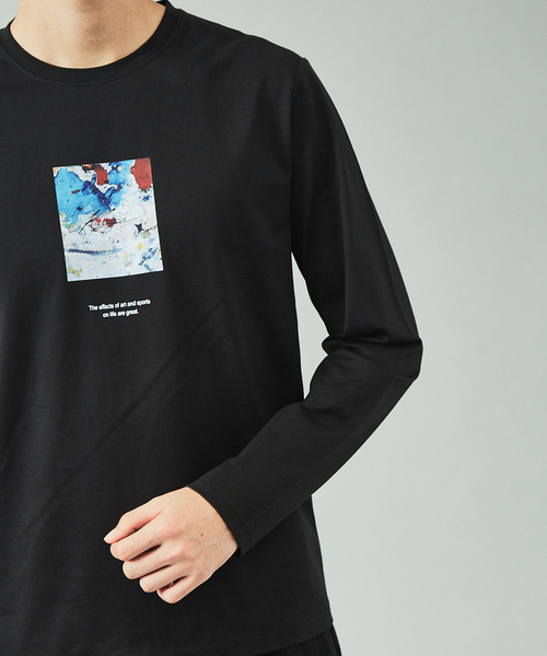 ABAHOUSE GRAY(アバハウスグレイ)の「【Kaepa】Artプリント 長袖Tシャツ(Tシャツ/カットソー・メンズ・ホワイト/ベージュ/グレイッシュブルー/ブラック・46/48)」の9枚目の写真