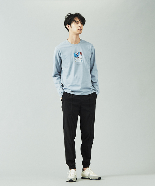 ABAHOUSE GRAY(アバハウスグレイ)の「【Kaepa】Artプリント 長袖Tシャツ(Tシャツ/カットソー・メンズ・ホワイト/ベージュ/グレイッシュブルー/ブラック・46/48)」の15枚目の写真