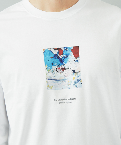 ABAHOUSE GRAY(アバハウスグレイ)の「【Kaepa】Artプリント 長袖Tシャツ(Tシャツ/カットソー・メンズ・ホワイト/ベージュ/グレイッシュブルー/ブラック・46/48)」の20枚目の写真