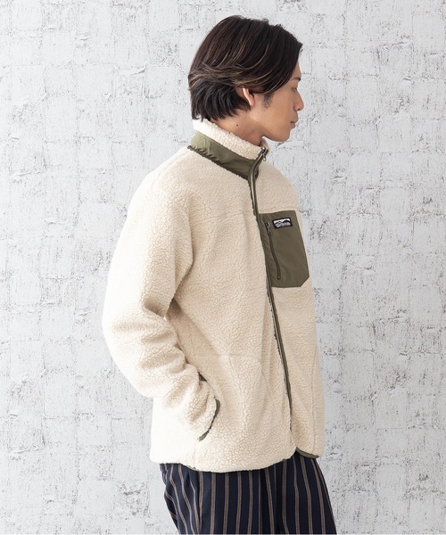OUTDOOR PRODUCTS(アウトドアプロダクツ)の「防風ボアスタンドブルゾン ボアフリースジャケット モコモコ(ブルゾン・メンズ・ダークブラウン/アイボリー/クリーム/ライトブラウン・MEDIUM/LARGE/X-LARGE)」の12枚目の写真