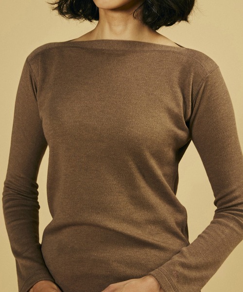 Sov.（ソブ）の「50/1 ORGANIC JERSEY    トップス（Tシャツ/カットソー・レディース・ベージュ/オフホワイト/モカ・38/36）」の12枚目の写真