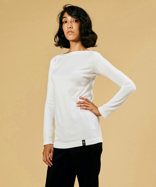 Sov.（ソブ）の「50/1 ORGANIC JERSEY    トップス（Tシャツ/カットソー・レディース・ベージュ/オフホワイト/モカ・38/36）」の5枚目の写真