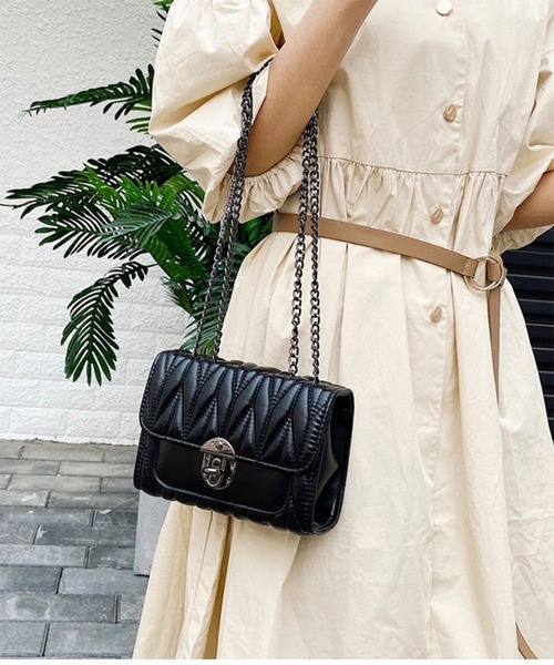 Burner（バーナー）の「【OKUOKU　0909】チェーンショルダー　キルティング　ミニバッグ（ショルダーバッグ・レディース・ブラック/グリーン/キナリ/その他6/その他5/その他4・FREE）」の13枚目の写真