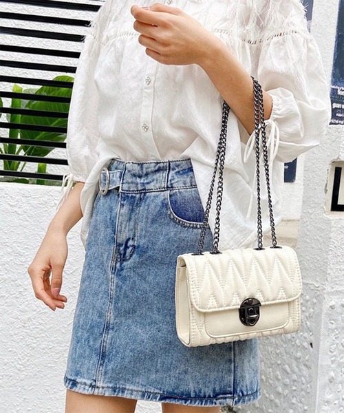 Burner（バーナー）の「【OKUOKU　0909】チェーンショルダー　キルティング　ミニバッグ（ショルダーバッグ・レディース・ブラック/グリーン/キナリ/その他6/その他5/その他4・FREE）」の15枚目の写真