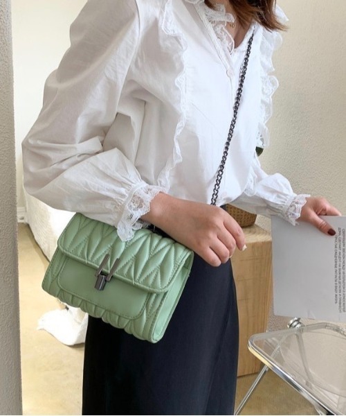 Burner（バーナー）の「【OKUOKU　0909】チェーンショルダー　キルティング　ミニバッグ（ショルダーバッグ・レディース・ブラック/グリーン/キナリ/その他6/その他5/その他4・FREE）」の19枚目の写真