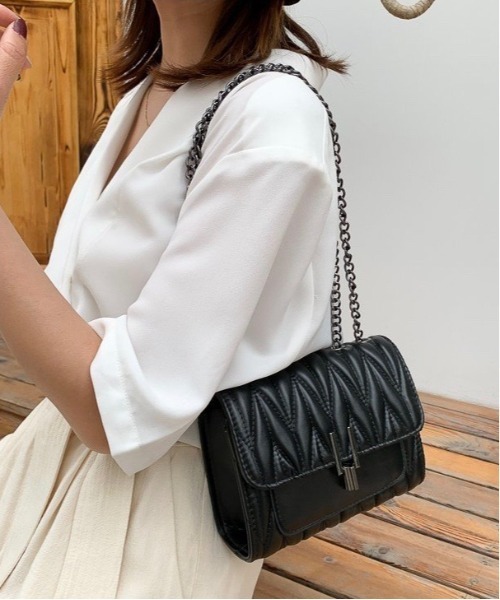 Burner（バーナー）の「【OKUOKU　0909】チェーンショルダー　キルティング　ミニバッグ（ショルダーバッグ・レディース・ブラック/グリーン/キナリ/その他6/その他5/その他4・FREE）」の20枚目の写真