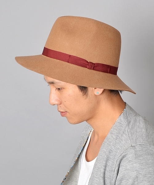 SHIPS JET BLUE(シップスジェットブルー)の「JB: ロングブリム フェドラ フェルトハット(ハット・メンズ・ネイビー/ブラック/カーキ・ONE SIZE)」の3枚目の写真