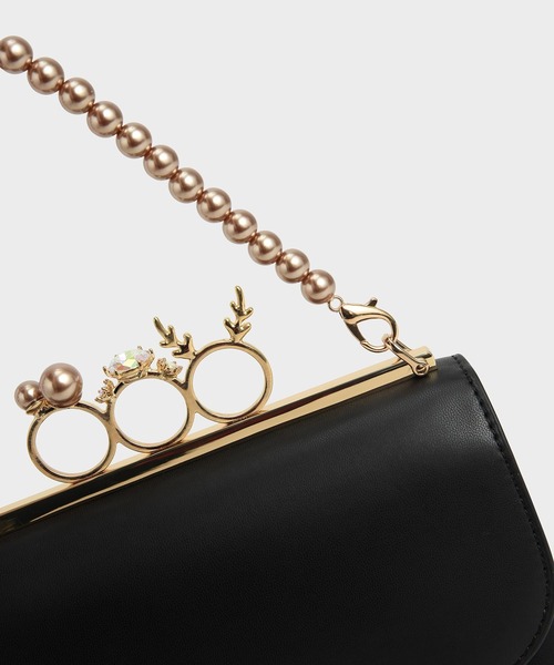 CHARLES&KEITH グリッタード エンベリッシュドクラッチ バッグ