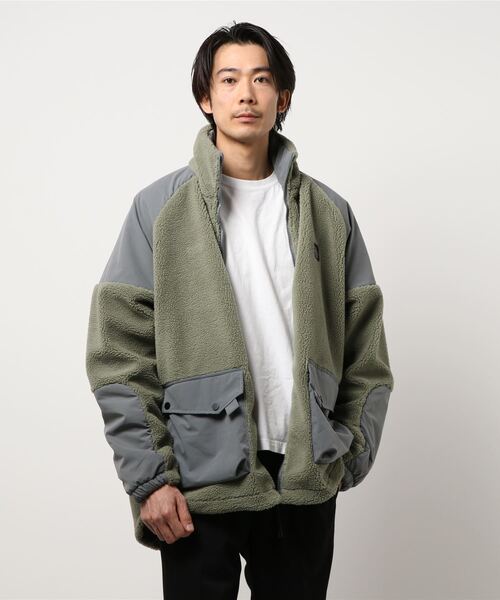 【WB ORIGINALS】Logo Patched Drop Shoulder Boa Jacket