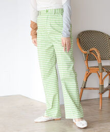 BeAMS DOT | 【WEB限定】BeAMS DOT / ギンガムチェック ストレート ハイウエストパンツ(その他パンツ)