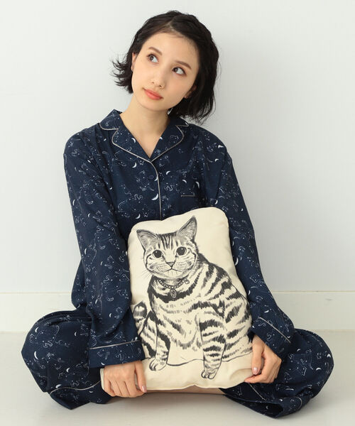 XS ) mmts 猫 刺繍 スカジャン リバーシブル マミタス　中川翔子 マミタス 中川翔子 リバーシブル サテンスカジャン ブルゾン