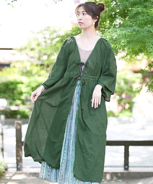 チチカカ（チチカカ）の「エコフレンドリーダイ2WAYワンピース（ワンピース・レディース・ベージュ/レッド/グリーン・FREE）」の2枚目の写真