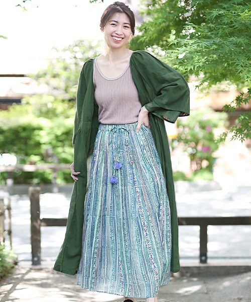 チチカカ（チチカカ）の「エコフレンドリーダイ2WAYワンピース（ワンピース・レディース・ベージュ/レッド/グリーン・FREE）」の11枚目の写真