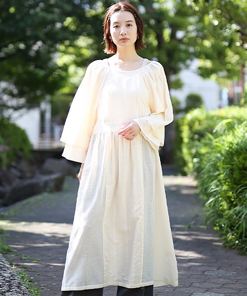 チチカカ（チチカカ）の「エコフレンドリーダイ2WAYワンピース（ワンピース・レディース・ベージュ/レッド/グリーン・FREE）」の6枚目の写真